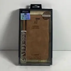 iPhone スマホケース 手帳型 SE3 SE2 8 7 シンプル 茶 46