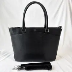 極美品✨ペッレモルビダ キャピターノ 2way ビジネストートバッグ レザー 黒 ペッレモルビダ キャピターノ リモンタ ネイビー ブラック