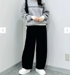 gu ジーユー　ヘビーウェイトスウェットバレルレッグパンツ　S