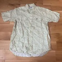 Crocodile 半袖シャツ イエロー L リネン 花柄 ワニロゴのサムネイル