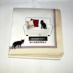 BURBERRY 猫とソファのハンカチ