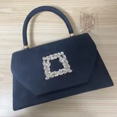 パーティーバッグ 紺 ベロア