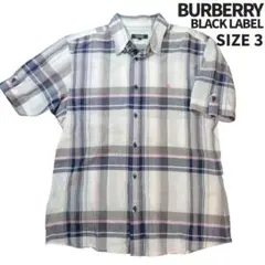BURBERRY BLACK LABEL 半袖 ボタンシャツ サイズ3