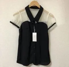 新品タグ付き⭐️ドットチュール切り替えブラウス
