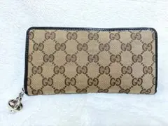 【美品】GUCCI GGキャンバス ラウンドファスナー 長財布のサムネイル