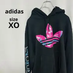 adidas originals パーカー XO 黒 ビッグトレフォイル