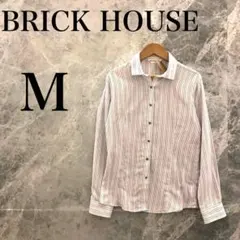 BRICK HOUSE レディース M パープル ストライプ シャツ 長袖 綺麗