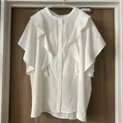 【未使用】しまむら　mysa closet 田中里奈　フリル　ブラウス　白　M