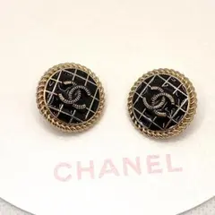 サークルボタン シャネル ゴールド ブラック 2個