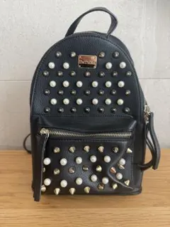 DaTuRa ダチュラ スタッズ パール ミニリュック バッグ 鞄 ブラック 黒