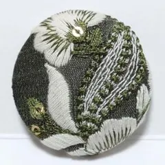 インド刺繍　№3078　カーキ　㊳ミリ