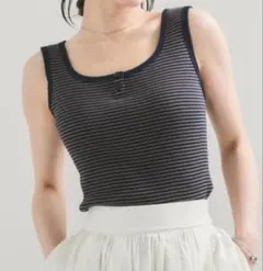 新品　ヘルスニット　Healthknit 2Way タンクトップ F ボーダーのサムネイル
