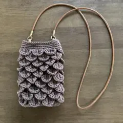 スマホショルダーバック　ポシェット　ハンドメイド　かぎ編み