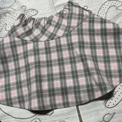 美品♡メゾピアノ♡グレーとピンクのチェック柄フレアスカート♡１４０