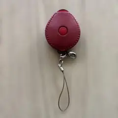 レザー・プティ・収納式ネックストラップ・赤・レッド・スマホショルダー・鍵・カメラ