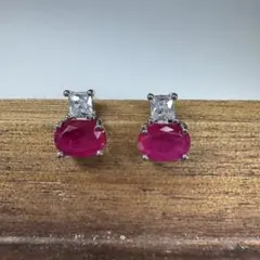 高品質❗️ルビー（紅玉／こうぎょく)宝石　天然石ピアス