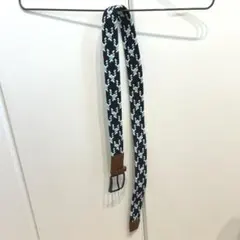 編み込みベルト ネイビー ライトブルーのサムネイル