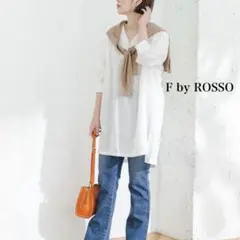 UR TECH 高機能リネン Fby ROSSO スキッパーチュニックブラウスのサムネイル