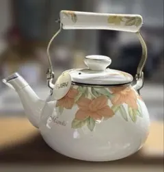 未使用】ホーローケトル 花柄 やかん 昭和レトロ レトロポップ - メルカリ