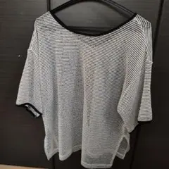 ストライプ　シースルー 半袖Tシャツ ONEサイズ