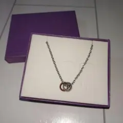 シルバー ブロンズ リンクチェーンネックレス