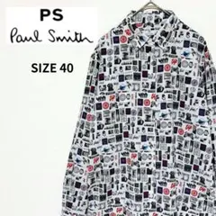 ✨極美品✨PSポールスミス　ポリ総柄プリントシャツ　ピクチャー柄　長袖シャツ