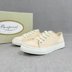 新品 Bonpoint ボンポワン スニーカー チェリー柄 ピンクベージュ 32
