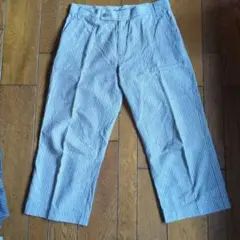 リユースフェリシモ山笑う 亀田縞ストライプ 七分丈パンツ2本
