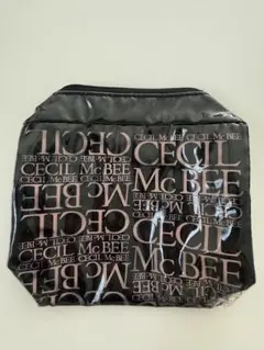 CECIL McBEE セシルマクビー ロゴ柄 ポーチ ブラック