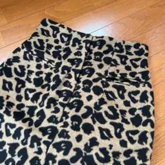 mixxdavid レオパード柄　ハイウエストロングスカート　冬素材　毛30%