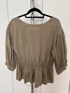 LOWRYS FARM 前後着用可 7分丈ブラウス カーキ