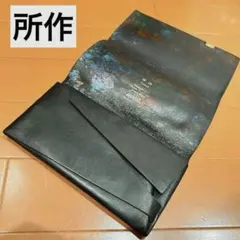 所作　ショサ　Shosa ロングウォレット　財布 長財布　牛革 黒×オーロラのサムネイル
