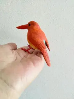 小さなバードカービング リュウキュウアカショウビン 野鳥 木彫り 