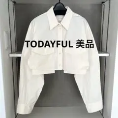 TODAYFUL ポケットショートシャツ　エクリュ　長袖　ブラウス　ナイロン美品