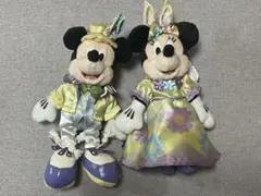 ディズニー　ぬいぐるみバッジ　ミッキー　ミニー　イースター
