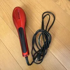 赤色 ブラシ型 ストレートヘアアイロン