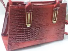 2wayエナメル風バッグ【赤色】