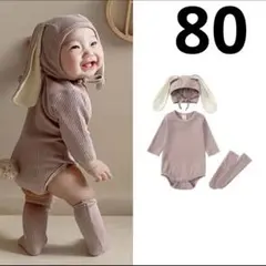 うさぎ ロンパース セット ピンク ボンネット 靴下 セット うさ耳 イースター