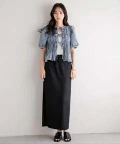 ローリーズファーム　カットリブタイトスカート