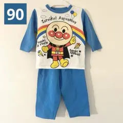 【新品】アンパンマン 7分袖パジャマ 90cm ブルー