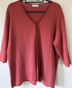 ❤︎美品レディースカーディガン レディーストップス サーモンピンク ゆったりサイズ