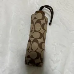 COACH 折りたたみ傘 ベージュ/ブラウン 晴雨兼用