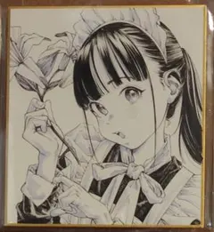 ガガイモ　会場限定1点物　直筆イラストミニ色紙　個展　メイド