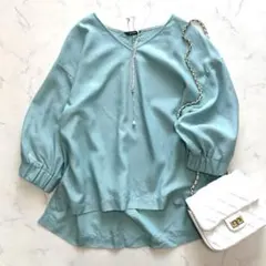 美品✨ジャーナルスタンダード パフスリーブ ブラウス 水色 洗える