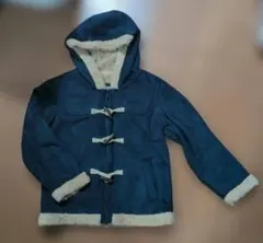 ネイビー フリースコート フード付き