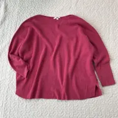 ユニクロ ニット ピンク M コットンカシミヤ ゆるシルエット きれいめ