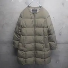 ナノユニバース × 西川ダウン ロングコート ノーカラー 38 ダウン フェザー