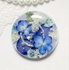 916可憐な♡レジンヘアゴム ロイヤルブルー紫陽花 水色ブーケ - メルカリ