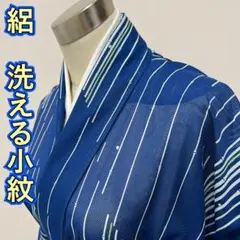 ☆KL3600 絽 洗える着物 身丈164cm 小紋 夏着物 化繊