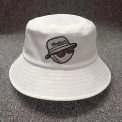 Malbon ゴルフボール刺繍バケットハット ホワイト　マルボン帽子 男女兼用